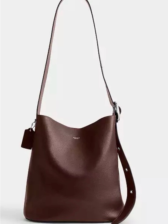 Coach Handbags - Coach Dark Brown Pebble Leather Shoulder Bag